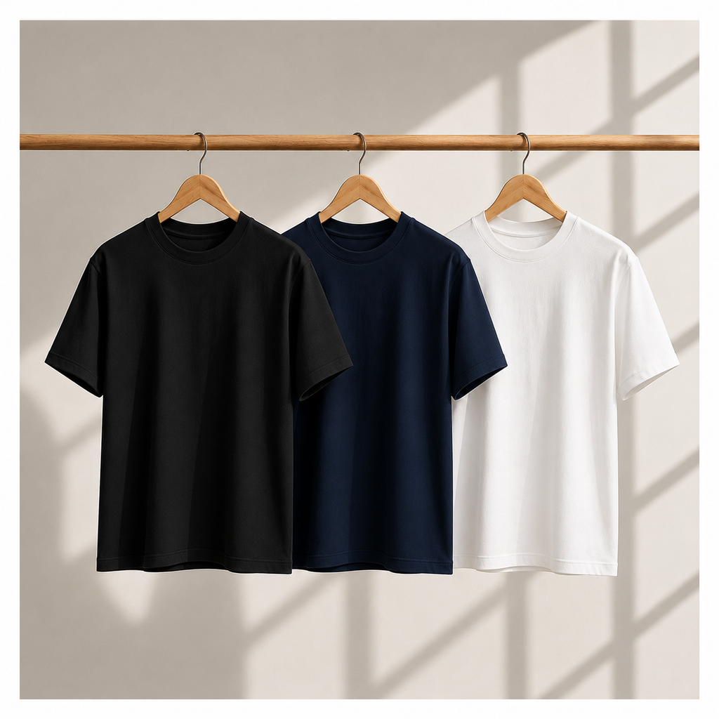 3-Pack Classic Trio — Black/White/Navy (Style 130-26)